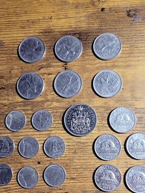 Vintage 1969 Canadian Coin Lot - Silver Tones